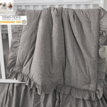 Ruffle Crib Bedding Set 3 Piece - 100% Cotton, Neutral Grey