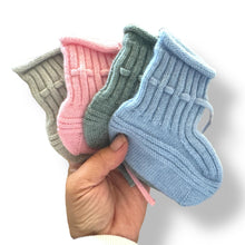 Baby Cashmere Knit Booties - Adjustable Ankle Tie, 3-9 Months