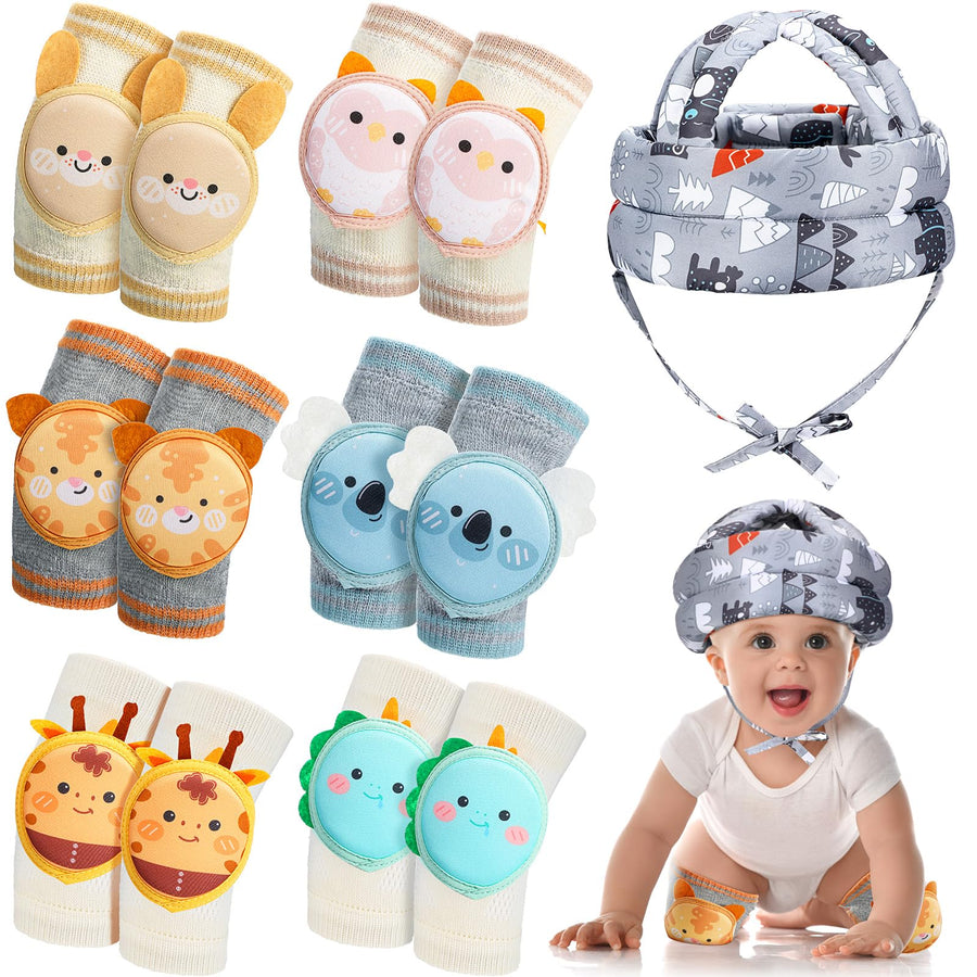 Baby Head Protector & Knee Pads Set - Adjustable Safety Cushion