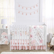 Floral Baby Girl Crib Bedding Set 6 Piece
