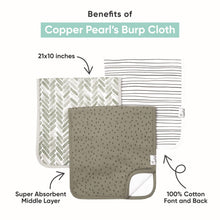 Baby Essentials Bundle - Burp Cloths, Bandana Bibs & Binky Clips
