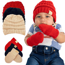 Newborn Knit Beanie & Fleece Mittens Set - Warm Winter Essentials