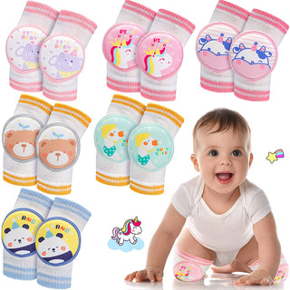 Baby Crawling Knee Pads 6 Pack - Anti-Slip Knee Protectors