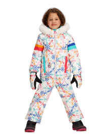 Girls Insulated Waterproof Ski Jacket with Faux Fur