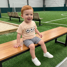 Toddler Soccer Outfit Set - Short Sleeve T-Shirt & Checkerboard Shorts