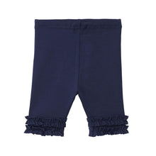 Girls Ruffle Leggings Pants - Navy, 130 cm