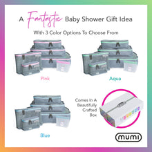 Baby Travel Organizer Set - 5 Packing Bags & 4 Reusable Zip Bags, Aqua