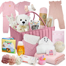 Baby Girl Gift Basket - Newborn Essentials Care Package, Pink & White