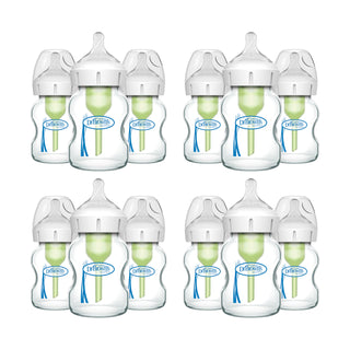 Dr. Brown's Natural Flow Anti-Colic Options+ Wide-Neck Glass Baby Bottles 5 oz/150 mL