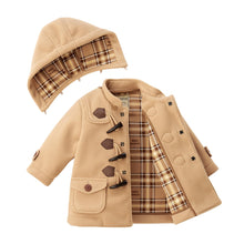 Kids Fleece Duffle Coat - Beige, 130 cm
