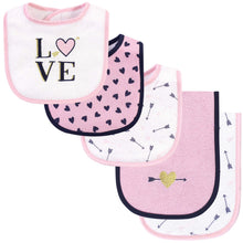 Hudson Baby Unisex Cotton Terry Bib and Burp Cloth Set