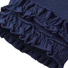 Girls Ruffle Leggings Pants - Navy, 130 cm