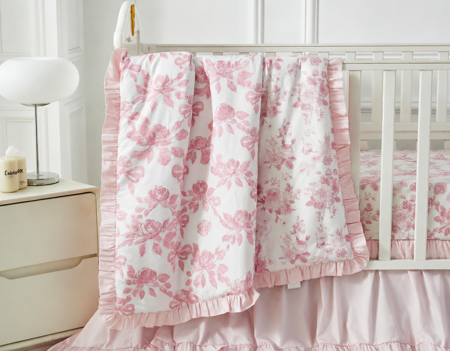 Blush Floral Swaddle Blanket
