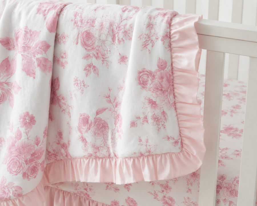 Blush Floral Swaddle Blanket